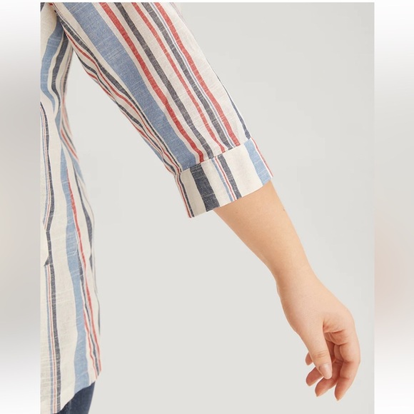 BloomChic Plus Size 3XL Striped Lapel Collar Pocket Open Front Blazer us22-24 - Picture 4 of 7